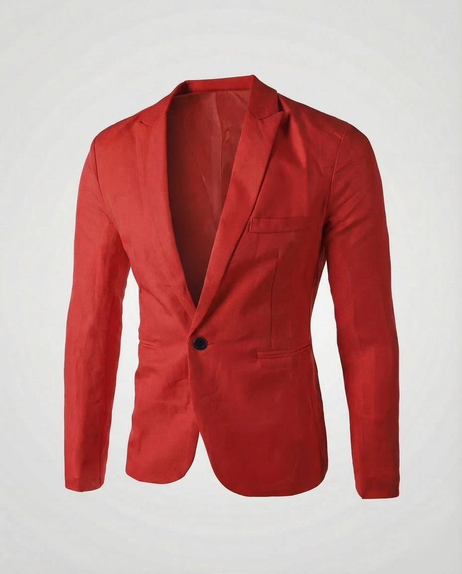 Quentin Linen Blazer in Red
