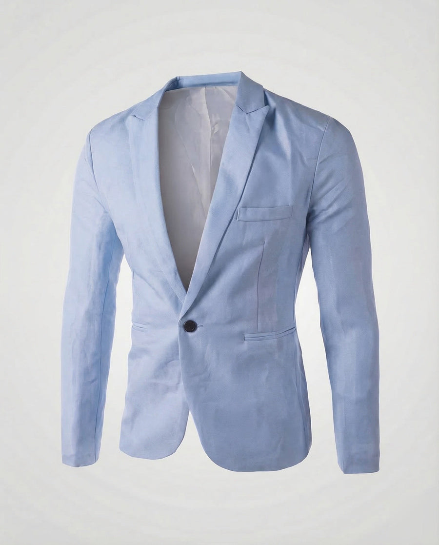 Quentin Linen Blazer in Sky Blue