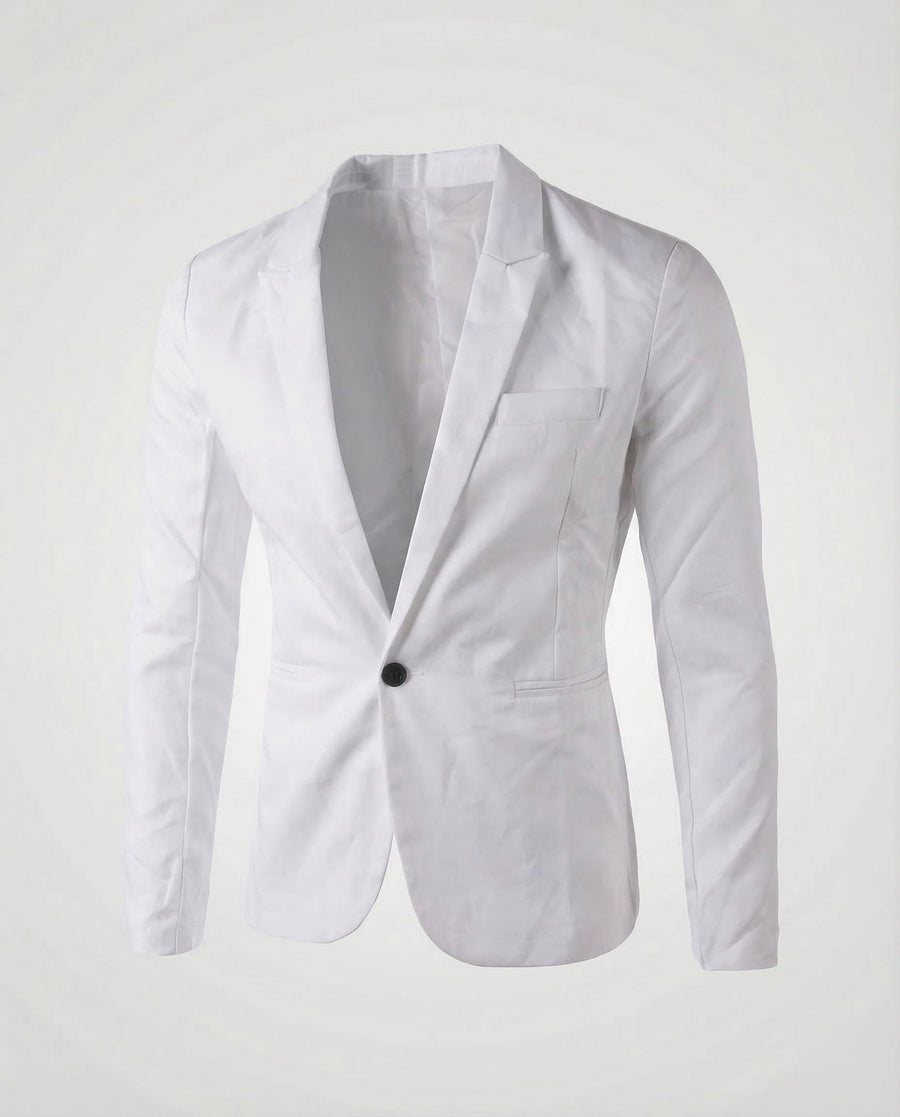 Quentin Linen Blazer in White