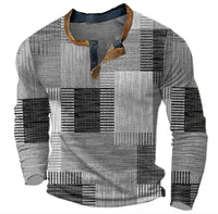Quentin | Men's Colourblock Patchwork Henley Sweater