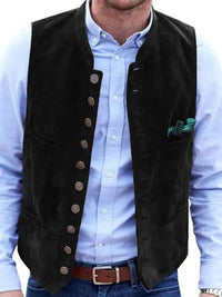 Quentin Velvet Vest in Black