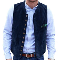 Quentin Velvet Vest in Navy
