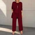 Quinley Women's 3-Piece Pants Set with Drape Cardigan