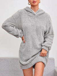 Quinn Dress with Pockets and Hood in Grey