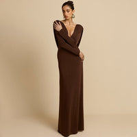 Quinn Elegant Maxi Dress with V-Neck