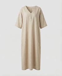 Quinn Linen Dress in Grey