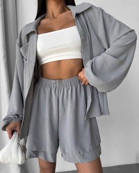Quinn Shirt with Oversized in Grey