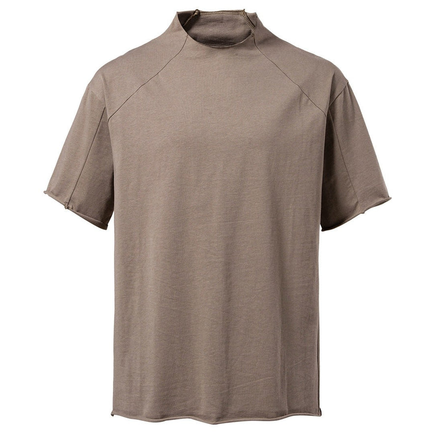 Quinn Shirt with Stand Collar and Short Sleeve in Salmon