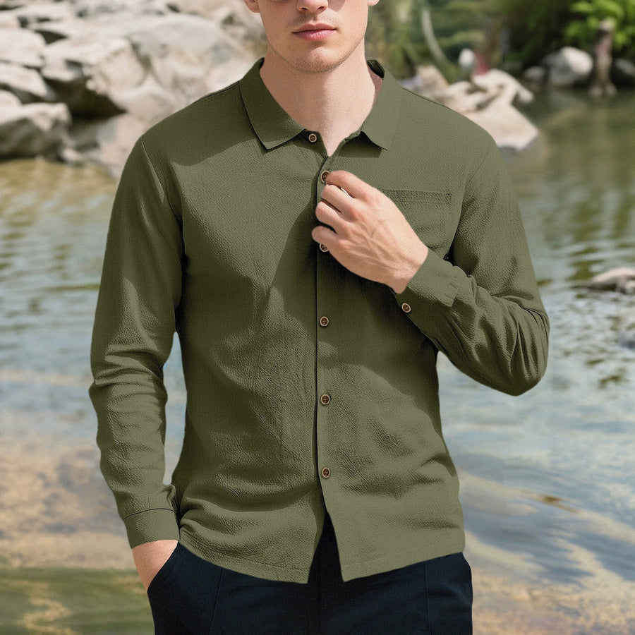 Quinten Casual Shirt with Long Sleeve and Chest Pocket
