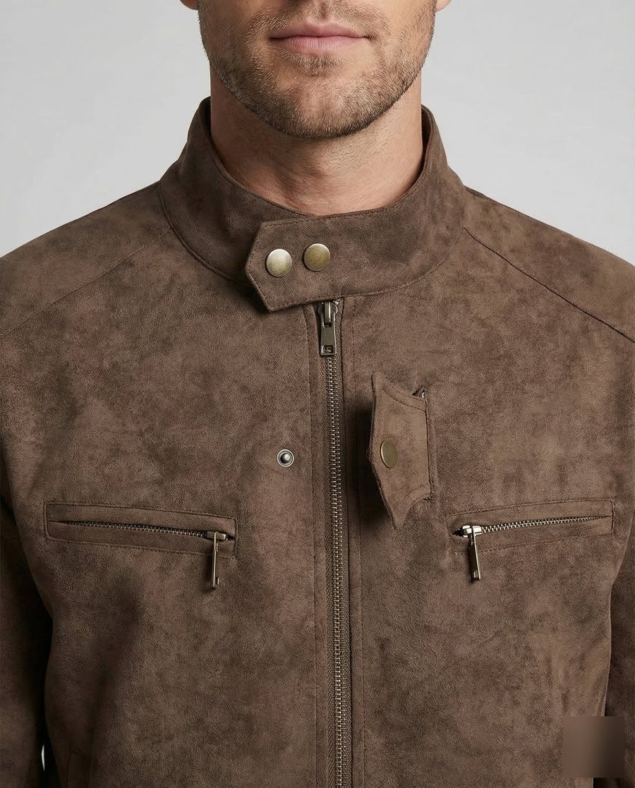 Quinten Leather Jacket with Stand Collar