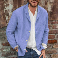 Quinten Lightweight Linen Blazer in Blue