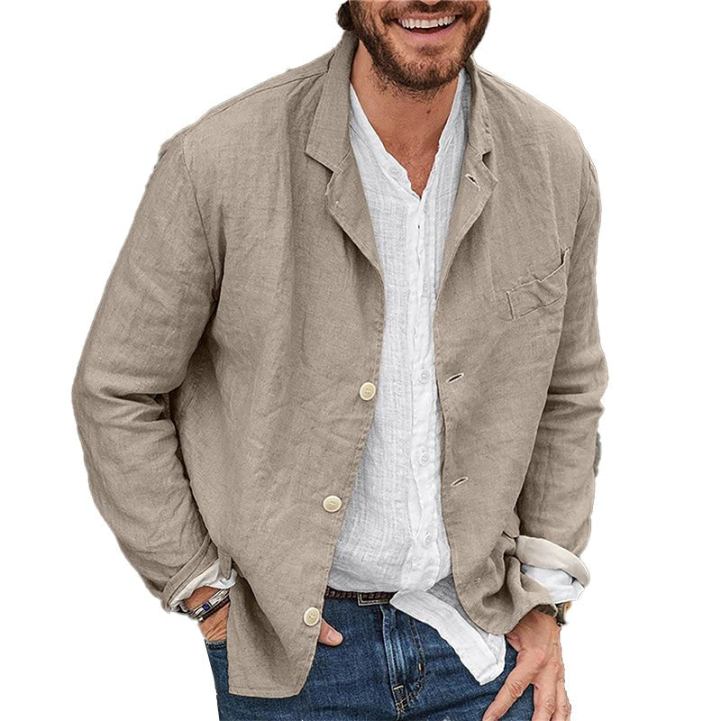 Quinten Lightweight Linen Blazer in Khaki