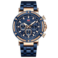 Quinten Watch in Roségold/Blau
