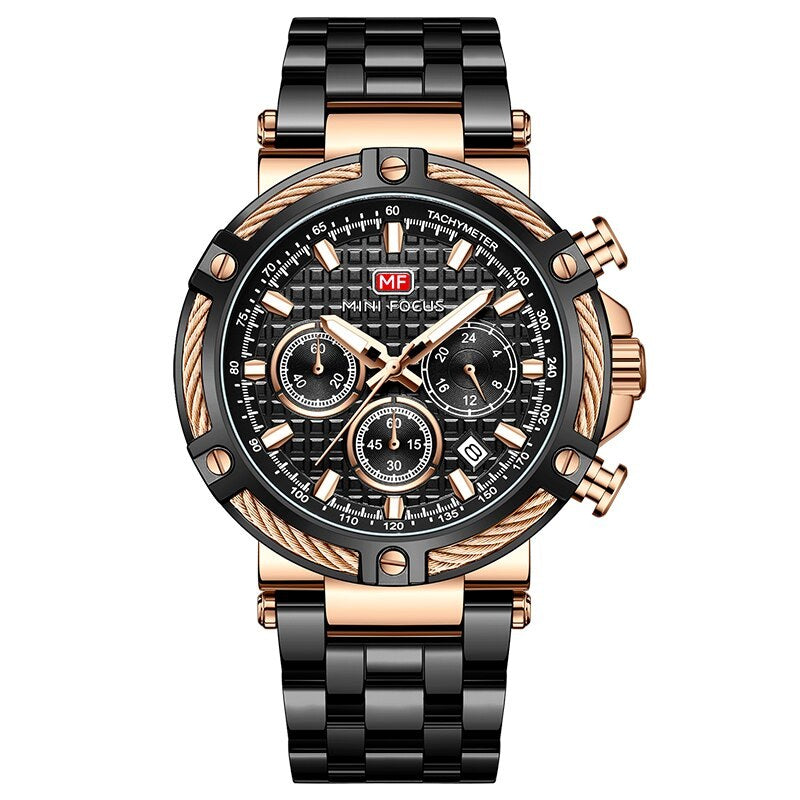 Quinten Watch in Schwarz/Gold