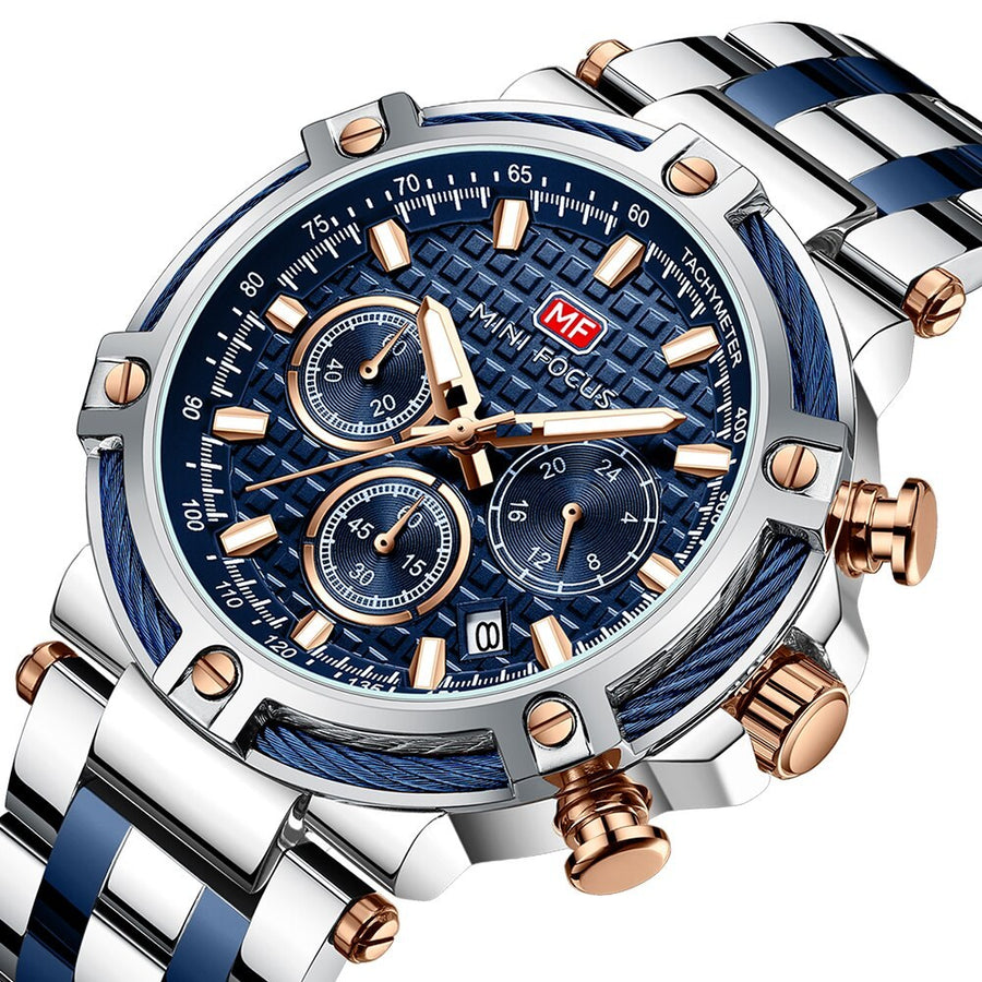 Quinten Watch in Silber/Blau