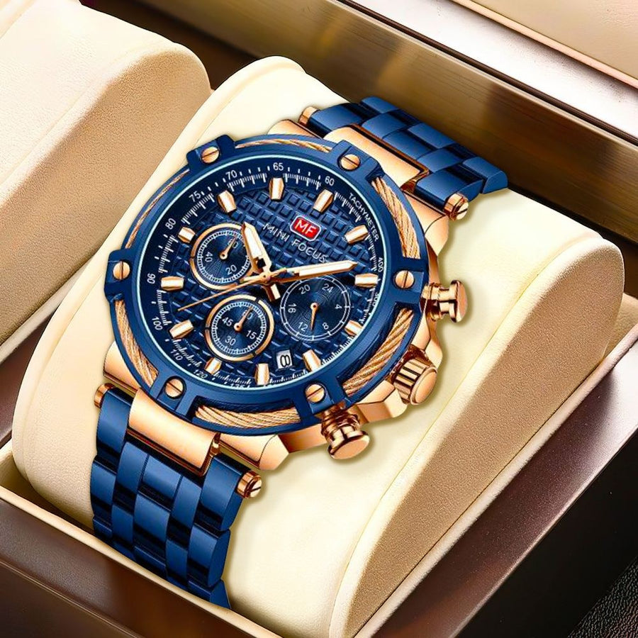 Quinten Watch in Silber/Blau