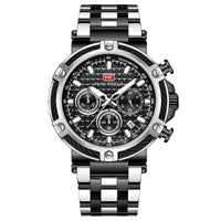 Quinten Watch in Silber/Schwarz