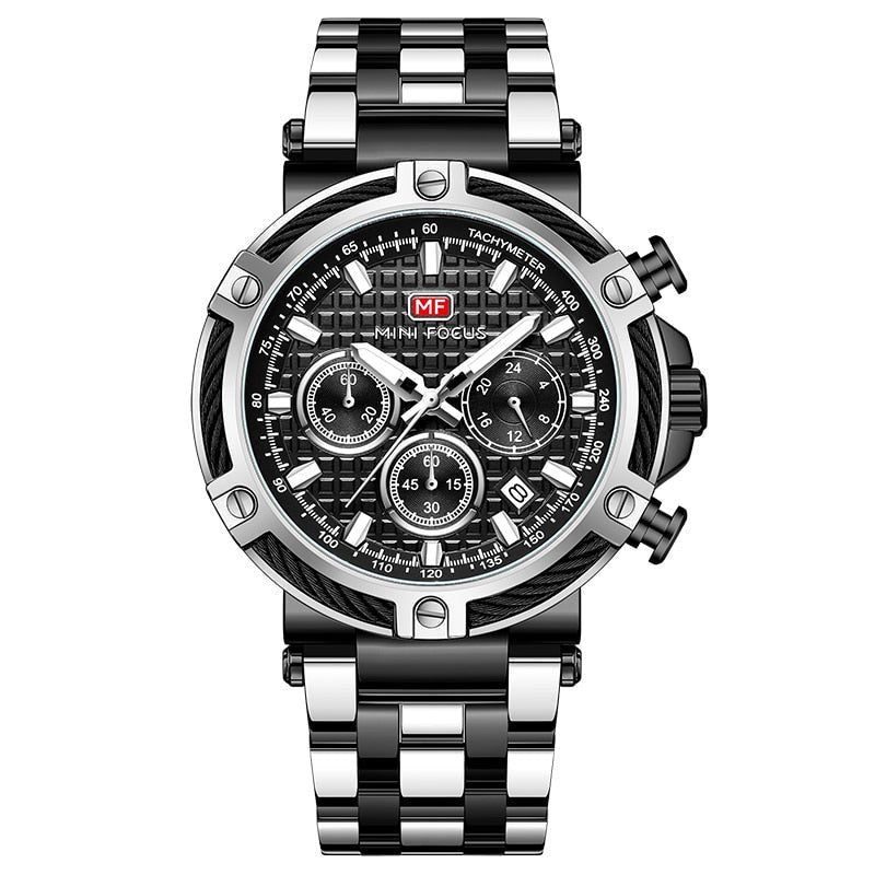 Quinten Watch in Silber/Schwarz
