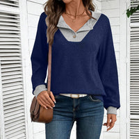 Rachel Casual Shirt with Long Sleeve in Navy