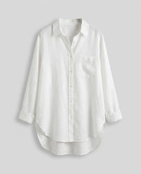 Rachel Lightweight Linen Blouse in White