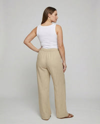 Rachel Linen Trousers with Elastic Waist and Pockets