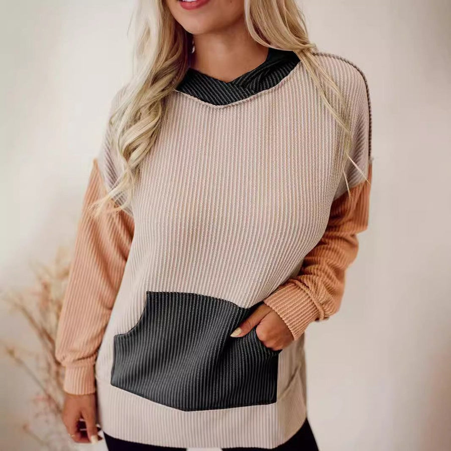 Rae Casual Hoodie with Pockets and Hood in Pink