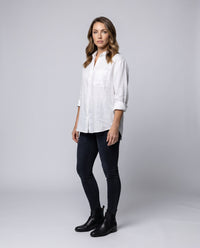 Rae Lightweight Linen Blouse with Chest Pocket