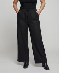 Rae Linen Blend Trousers with Side Pockets and Pockets