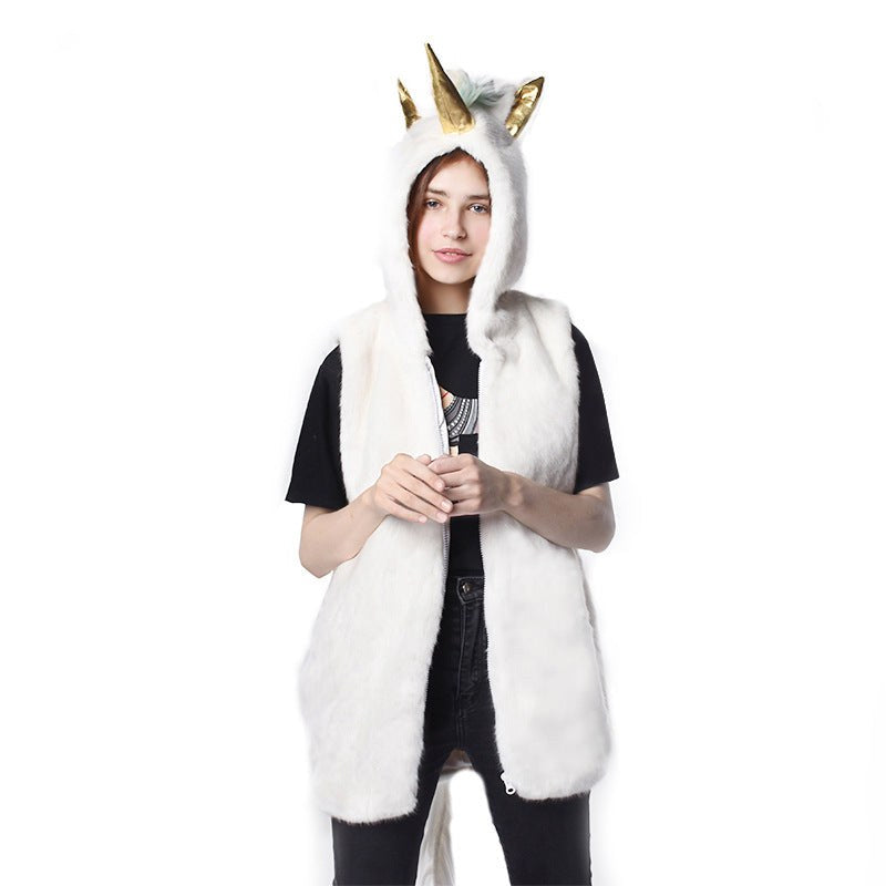 Rae Vest with Hood in White