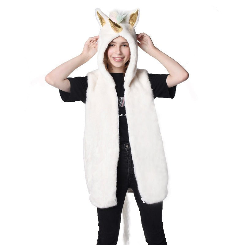 Rae Vest with Hood in White