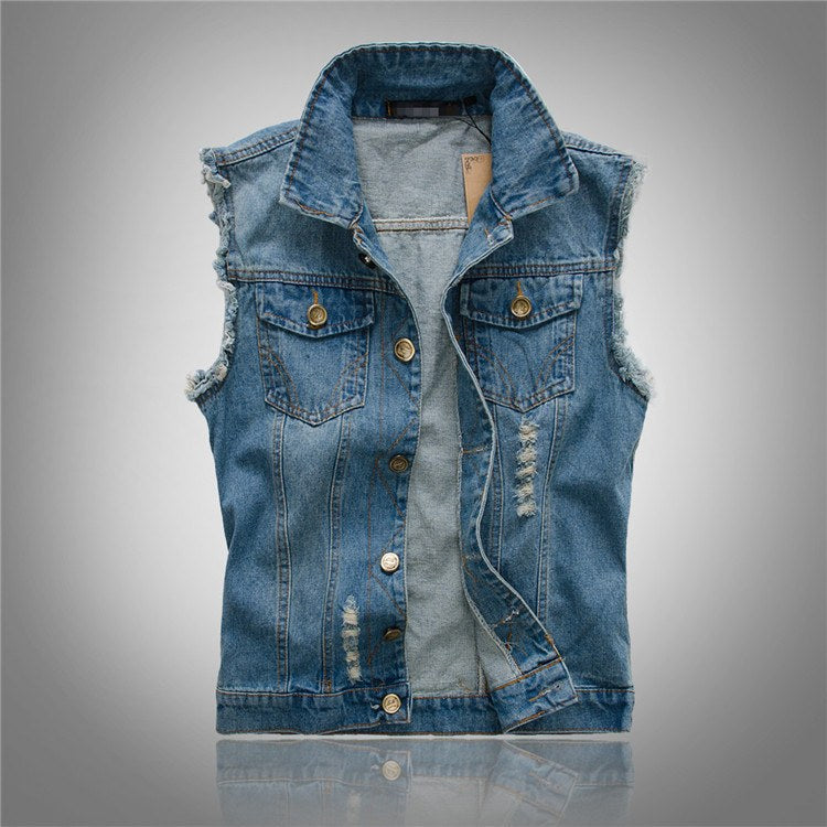 Rafael Denim Vest in Light Blue
