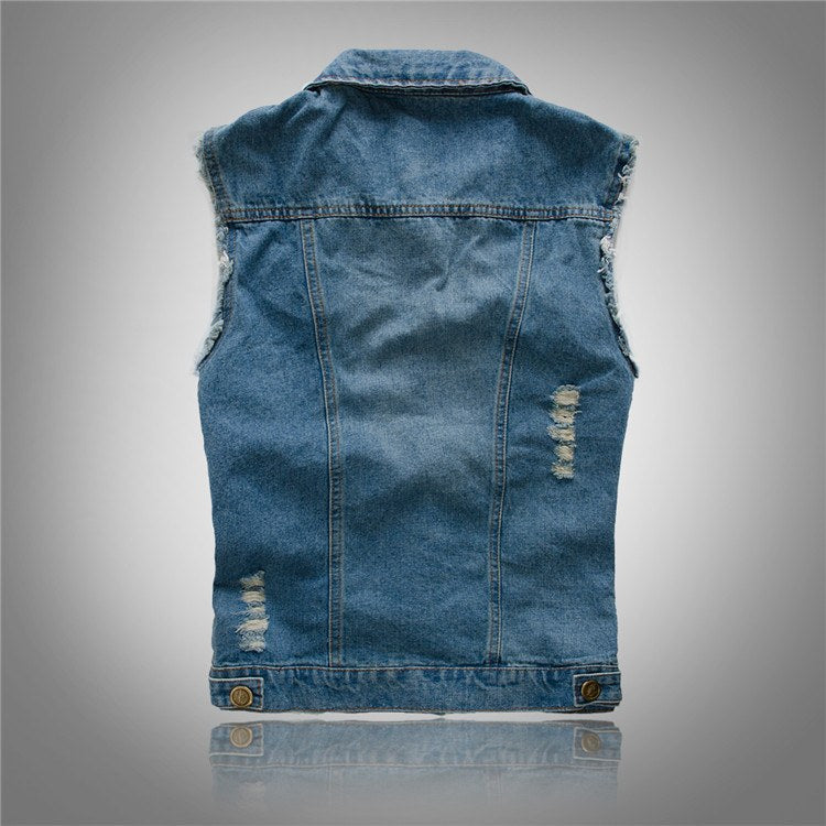 Rafael Denim Vest in Light Blue