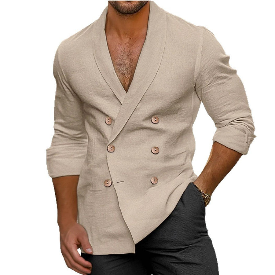 Rafael Elegant Linen Blazer with Button Front