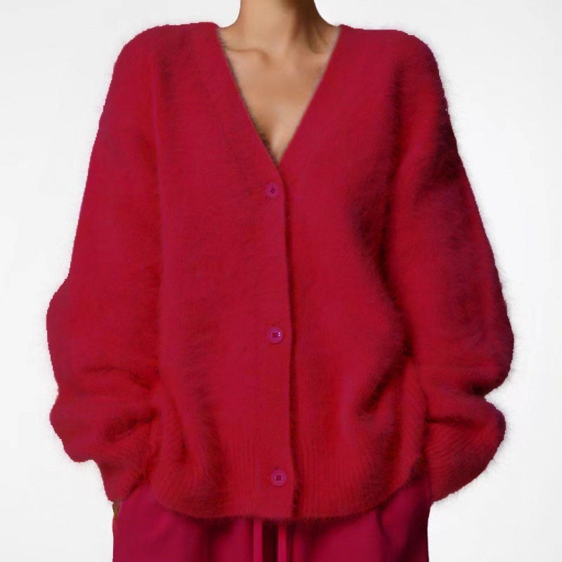 Rafaela Cardigan with Oversized in Red