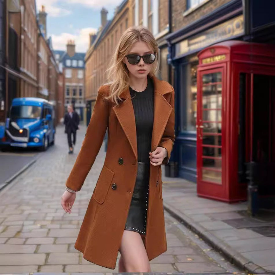 Rafaela Elegant Coat with Button Front and Pockets