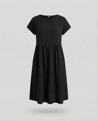 Rafaela Midi Dress with Pockets in Black