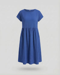 Rafaela Midi Dress with Pockets in Blue