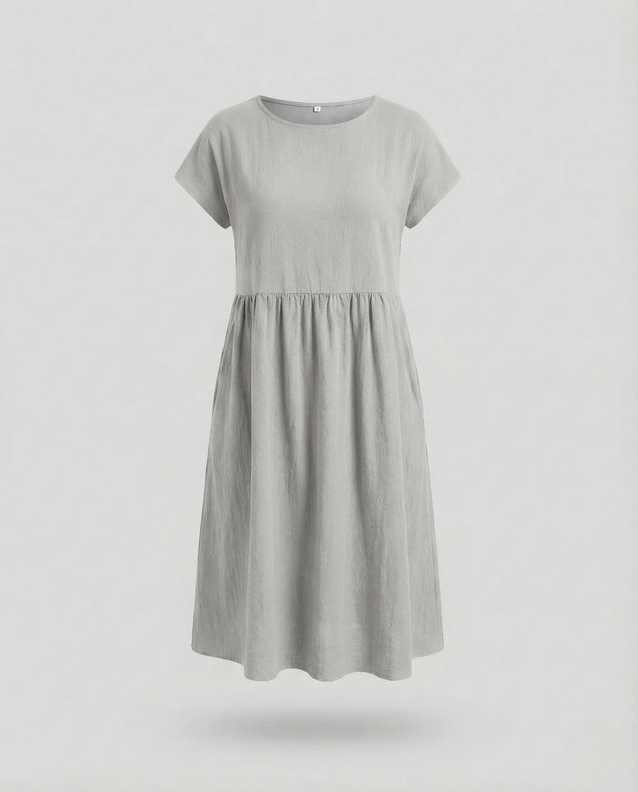 Rafaela Midi Dress with Pockets in Grey
