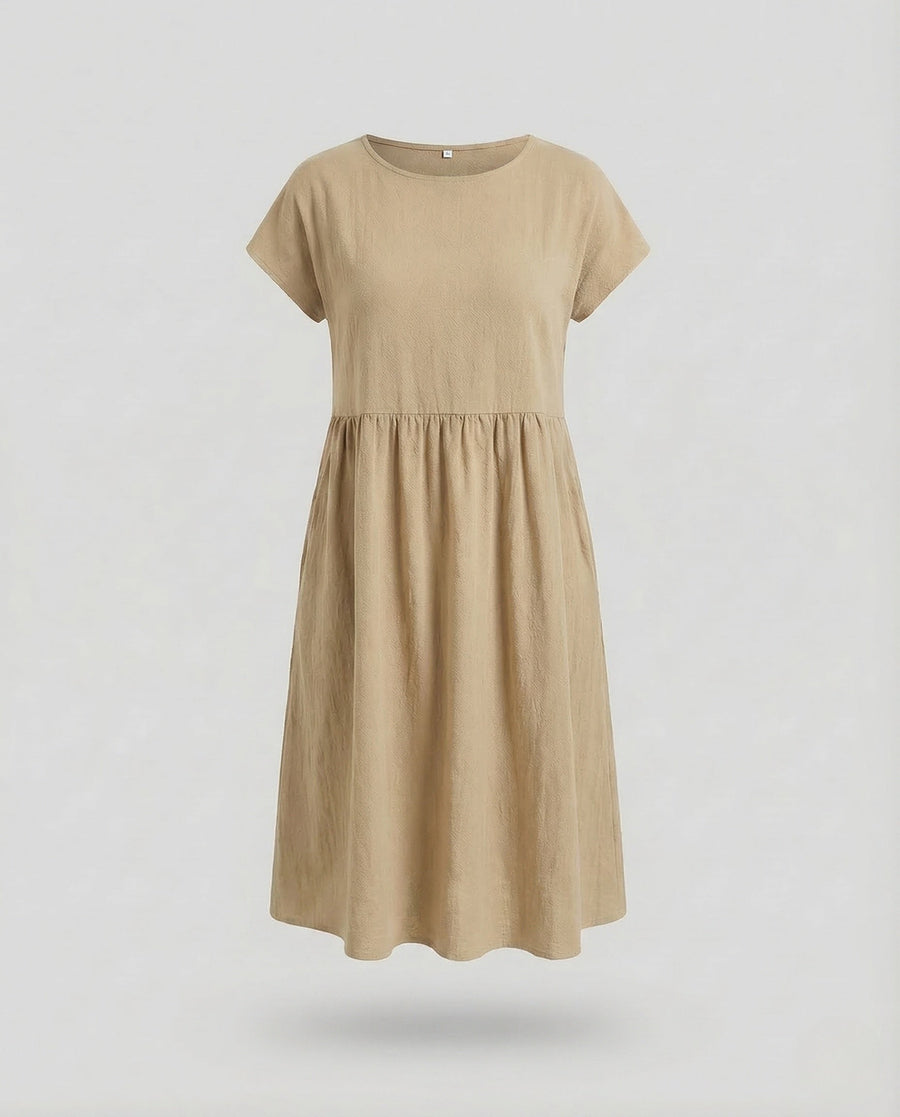 Rafaela Midi Dress with Pockets in Khaki