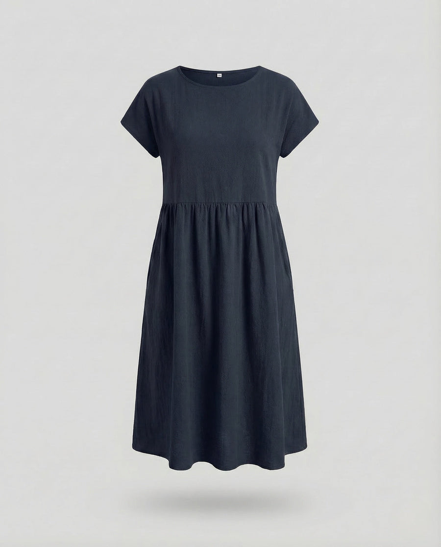 Rafaela Midi Dress with Pockets in Navy