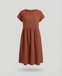 Rafaela Midi Dress with Pockets in Orange