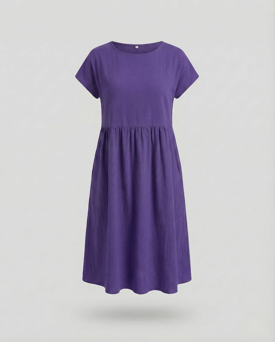 Rafaela Midi Dress with Pockets in Purple