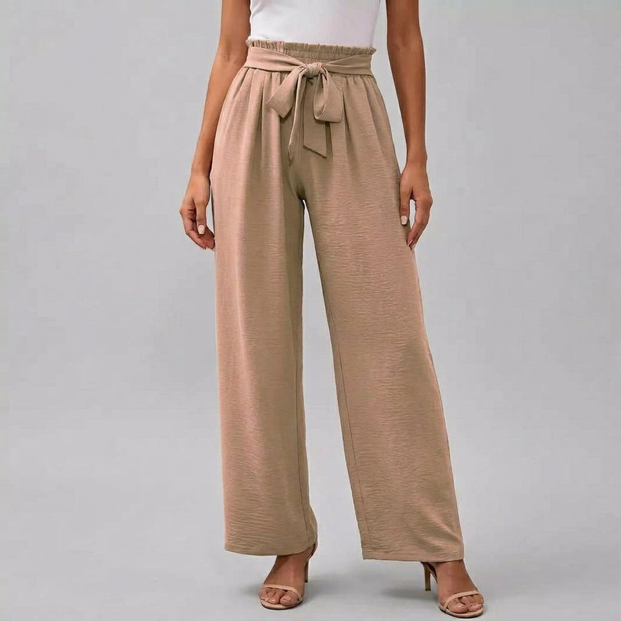 Raila Paperbag Wide-Leg Pants in Sand
