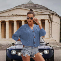 Ramona Casual Knit Cardigan in Blue