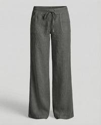 Ramona Linen Trousers with Pockets in Black
