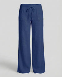 Ramona Linen Trousers with Pockets in Blue