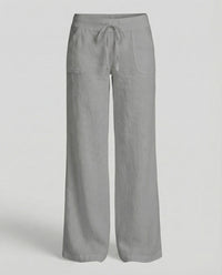 Ramona Linen Trousers with Pockets in Grey