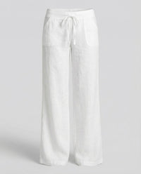 Ramona Linen Trousers with Pockets in White