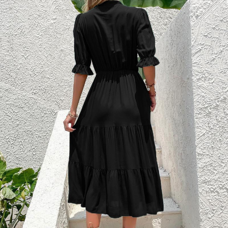 Ramona Maxi Dress with Ruffles and Belted