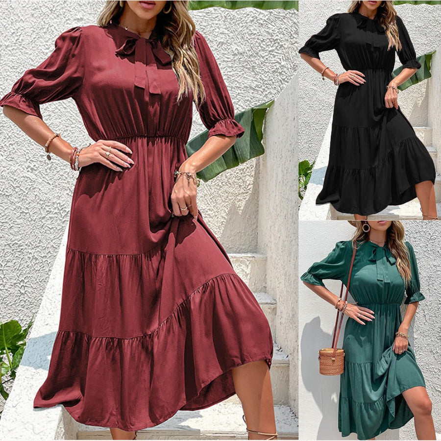 Ramona Maxi Dress with Ruffles and Belted